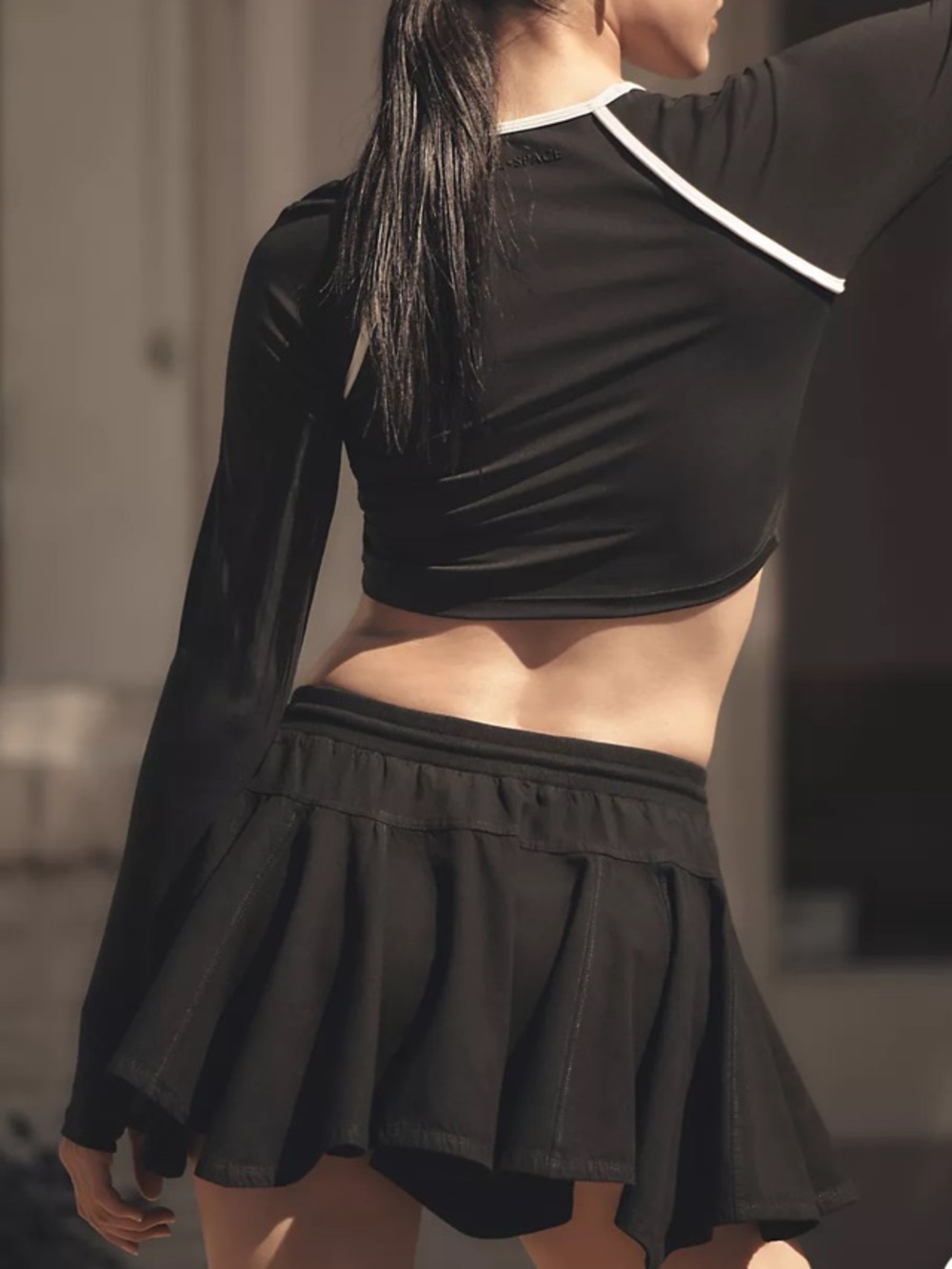 Anthropologie Daily Practice Courtside Mini Skirt Black Size Medium - Picture 10 of 11